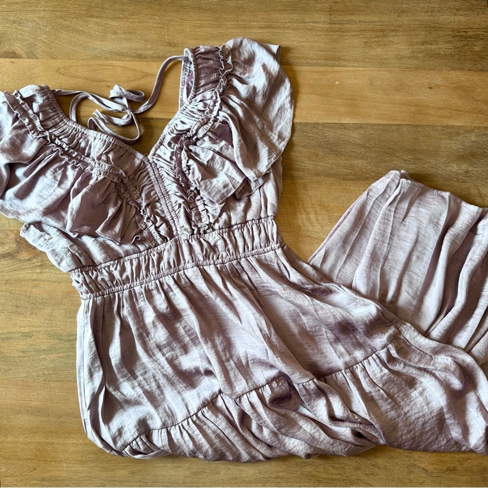 NWT Lavender Ruffled Maxi Dress